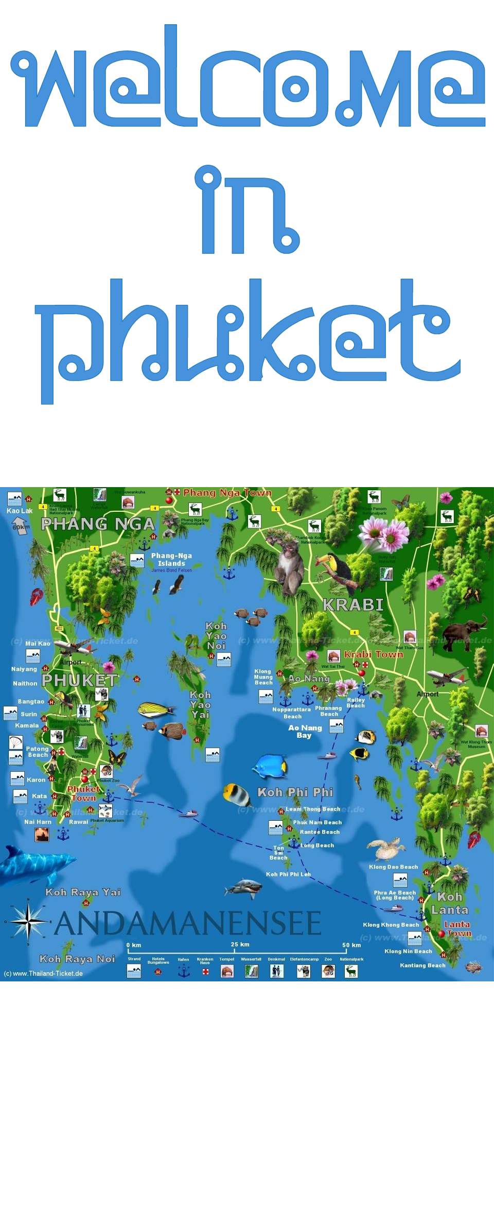 Phuket Reisekarte für die Reisebuchung